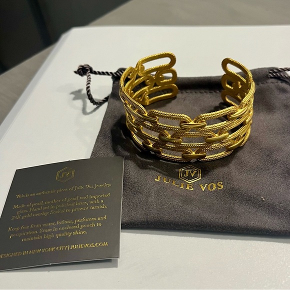 Julie Vos Cheval Paperclip Cuff Bracelet NEW - Picture 2 of 4